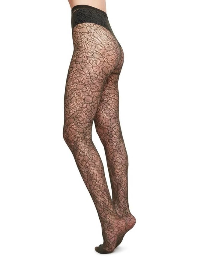 Swedish Stockings Edit Lace Tights Olive