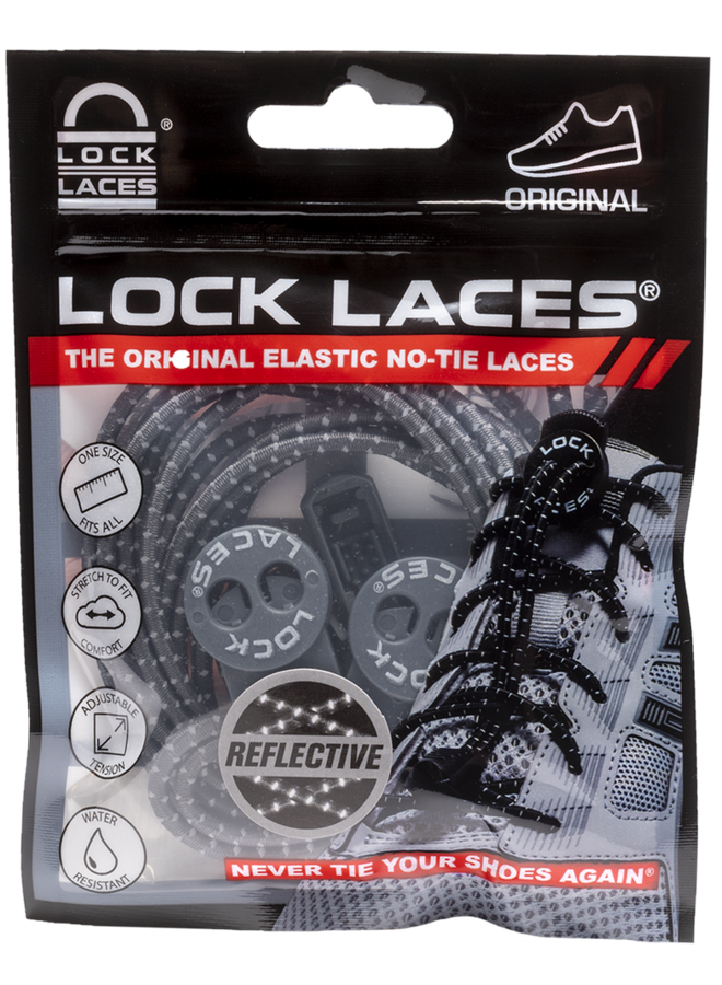 Lock Laces - Reflective - Storm Gray