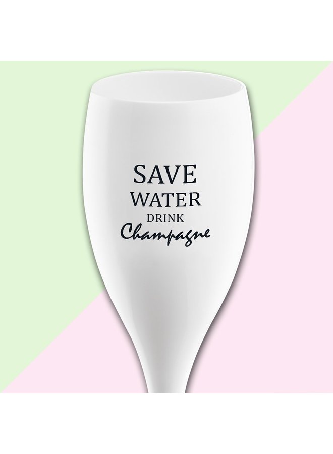 Koziol Champagneglas "Save water drink champagne"