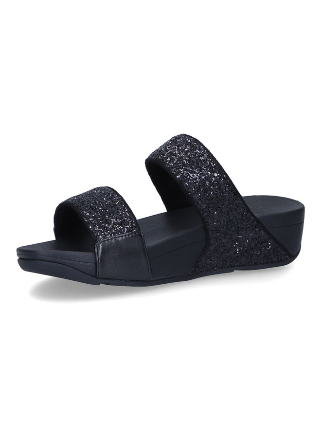 FitFlop Lulu Glitter Slides Black Glitter