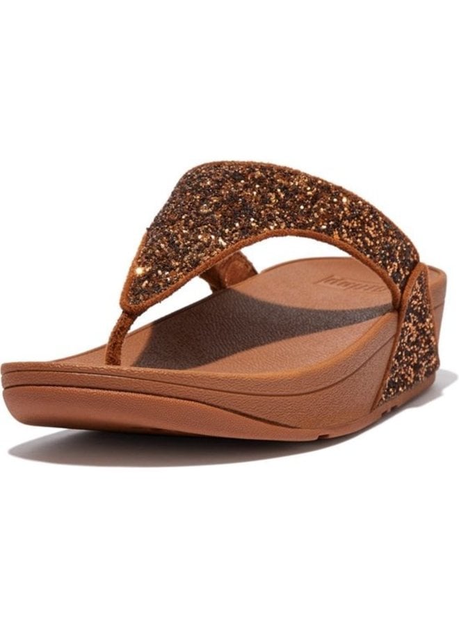 FitFlop Lulu Glitter Toe-Thongs Light Tan