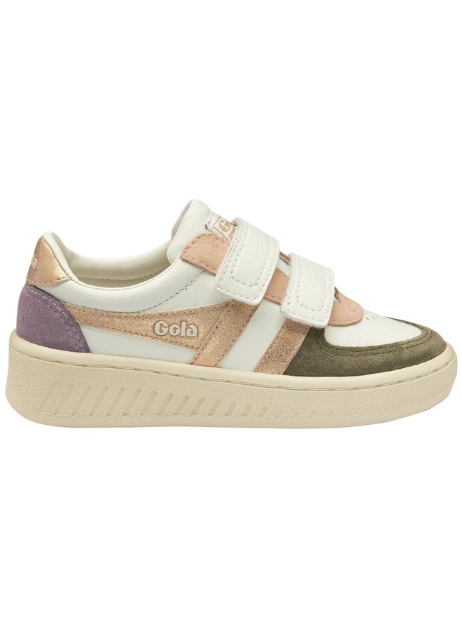 Gola Kids Grandslam Quadrant White/Khaki/Rose Gold/Lily