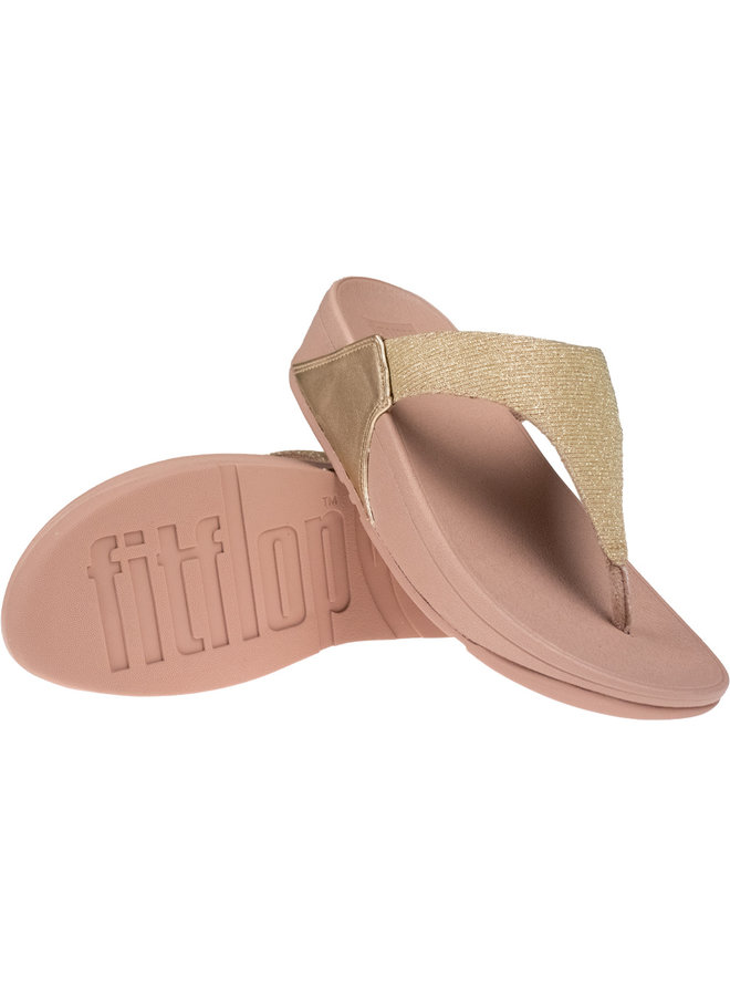 FitFlop Lulu Shimmerlux Toe-Post Sandals Platino