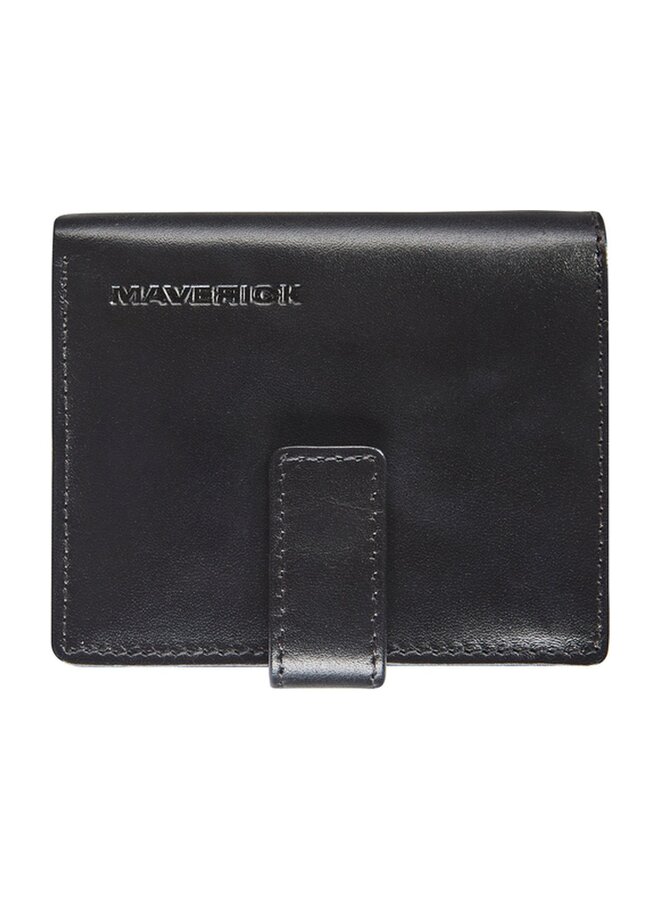 Maverick All Black Leather Card Protector
