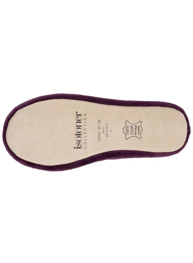 Isotoner ballerina pantoffels aubergine