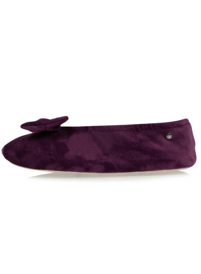 Isotoner ballerina pantoffels aubergine