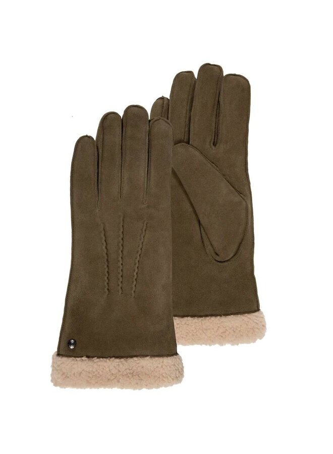 Isotoner Leren Handschoenen Olive