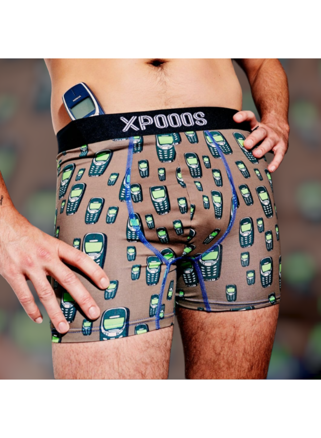 Xpooos Men Boxer Vintage Mobile 66030