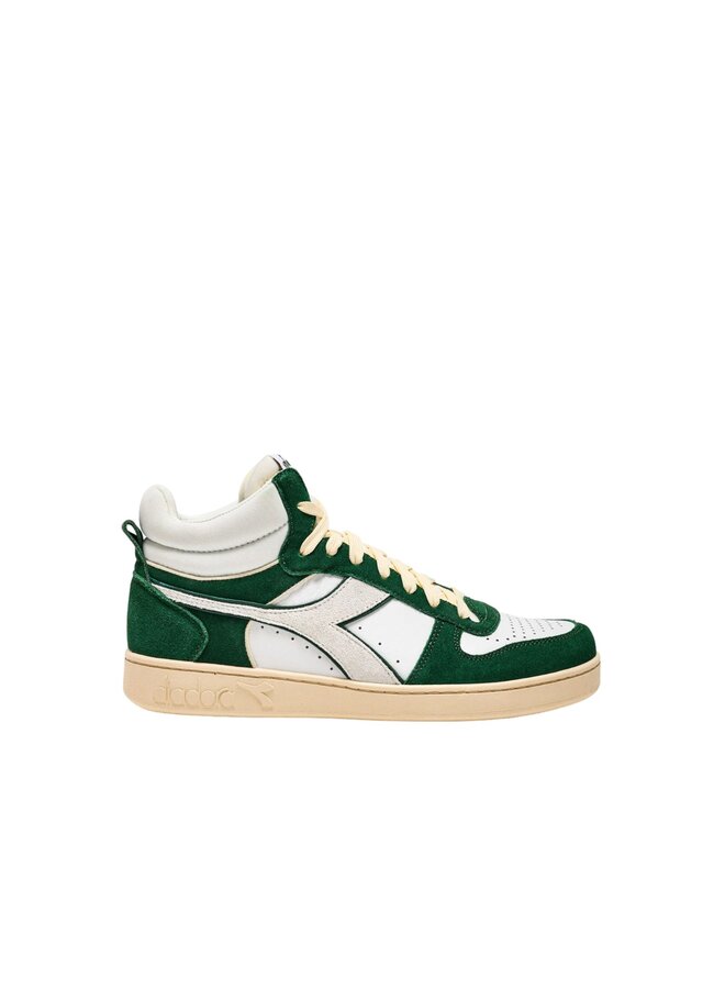 Diadora Magic basket demi cut suede leather White Fogliage green