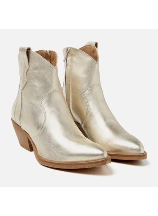 Lazamani Metallic Gold Western Booties LA55105