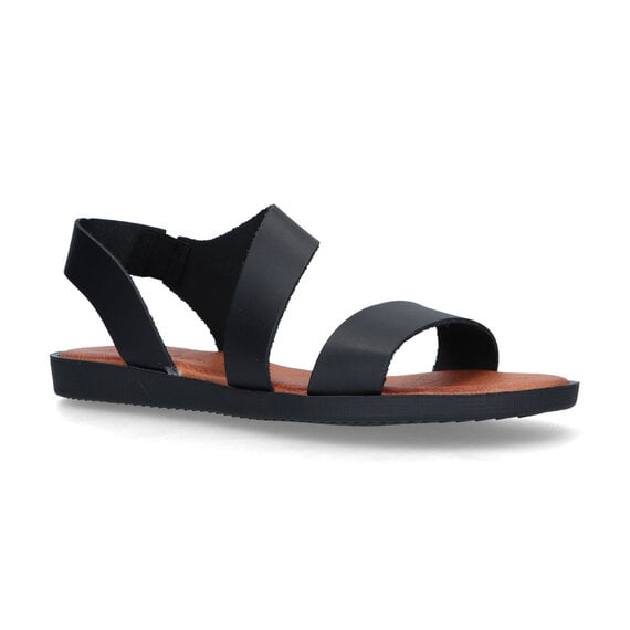 Golan | Black Leather Slingback Flat Sandal – Jerusalem Sandals