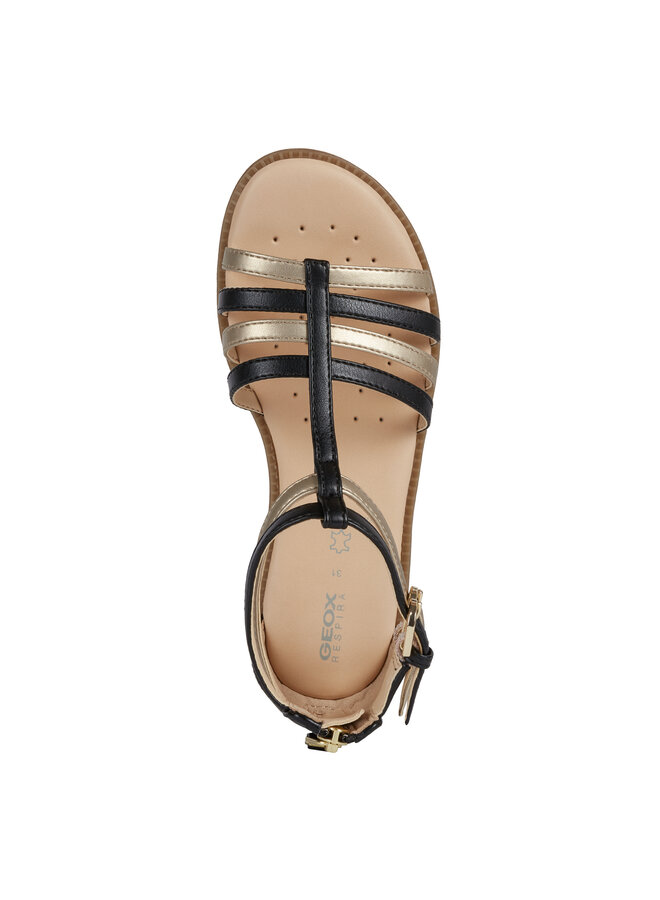 Geox J7235D J S. Karly Black/Platinum Sandal