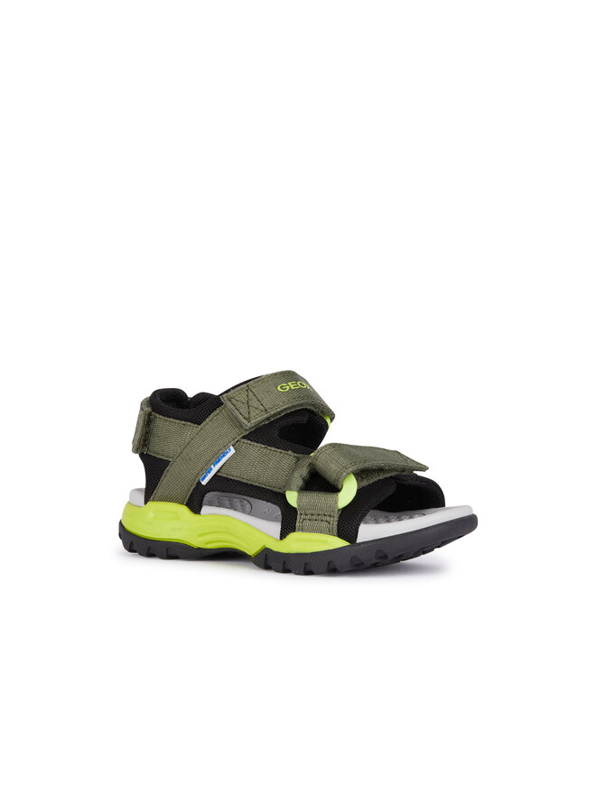 Geox J45ORE J Borealis Military/Lime