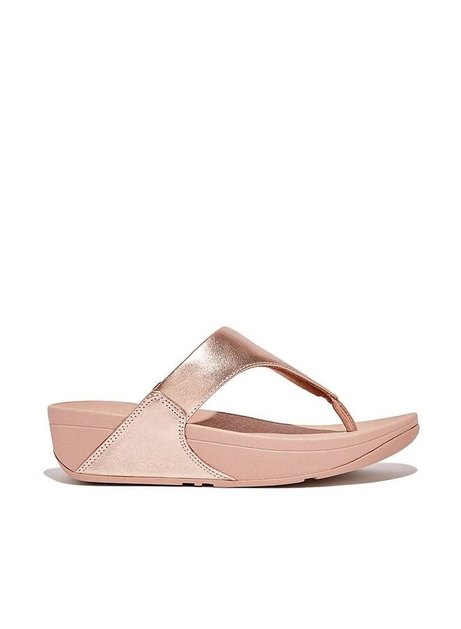 FitFlop Lulu Leather Toe-Post Rose Gold