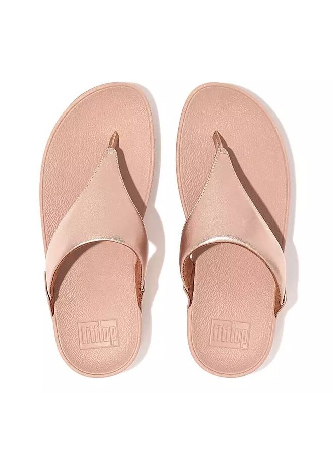 FitFlop Lulu Leather Toe-Post Rose Gold