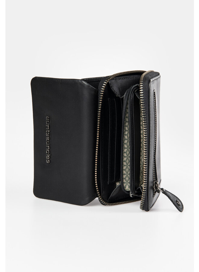 Aunts & Uncles 20113-0 Dahlia Zip Wallet Jet Black