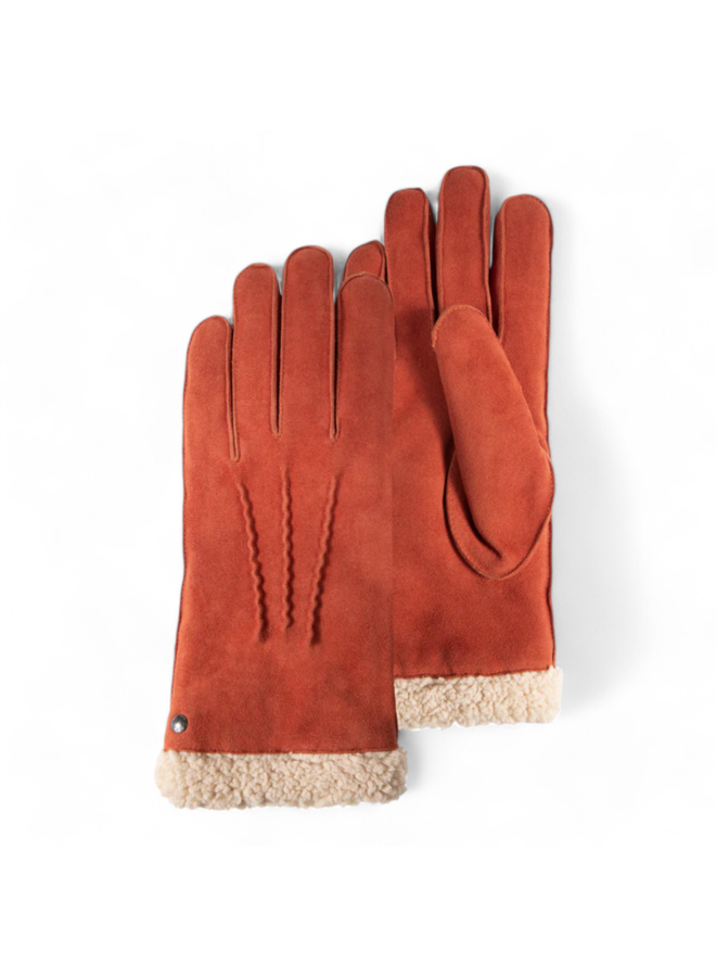 Isotoner 68451 Leren Handschoenen Mandarine