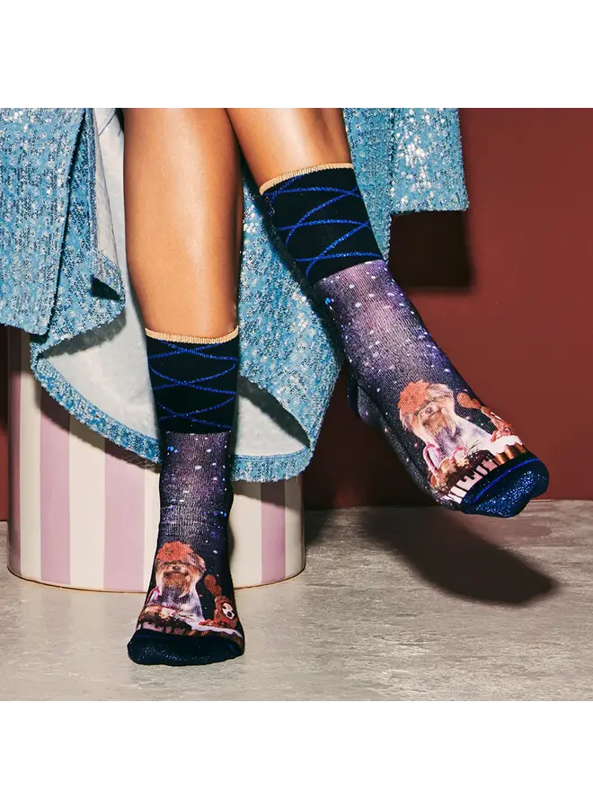 XPOOOS Xmas Festive Cake ladies sock 70272