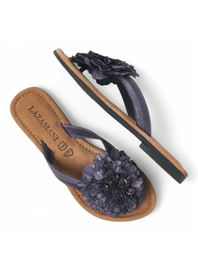 Lazamani LA33517 Flower Slipper Black