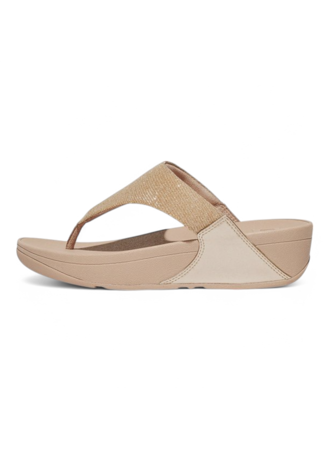 Fitflop Lulu Shimmerlux Toe-Post Sandals Latte/Beige