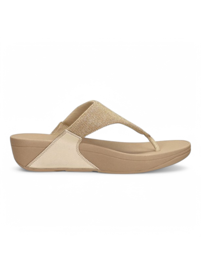 Fitflop Lulu Shimmerlux Toe-Post Sandals Latte/Beige