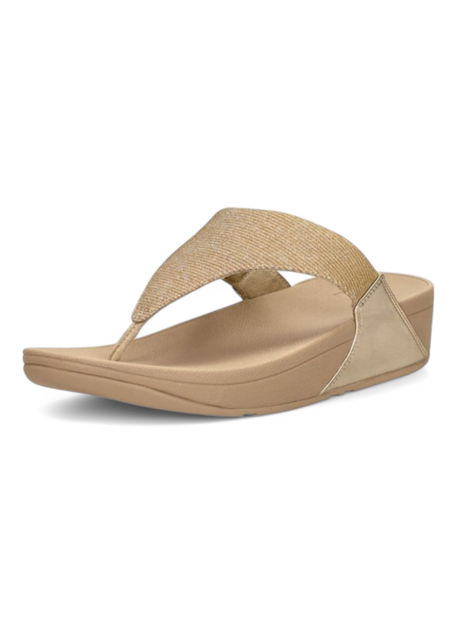 Fitflop Lulu Shimmerlux Toe-Post Sandals Latte/Beige