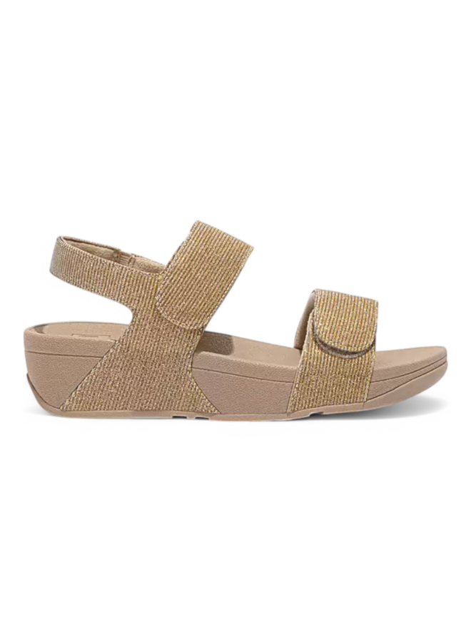 Fitflop Lulu Adjustable Shimmerlux Back Strap Sandals Latte/Beige