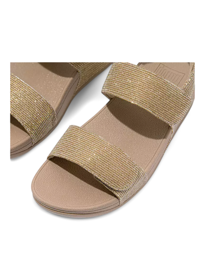 Fitflop Lulu Adjustable Shimmerlux Back Strap Sandals Latte/Beige