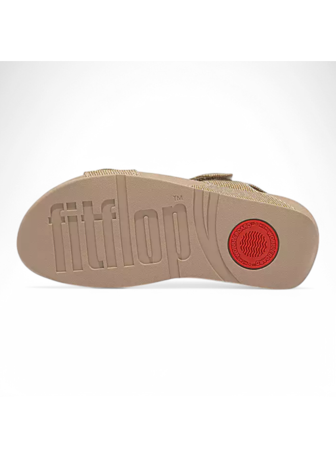 Fitflop Lulu Adjustable Shimmerlux Back Strap Sandals Latte/Beige