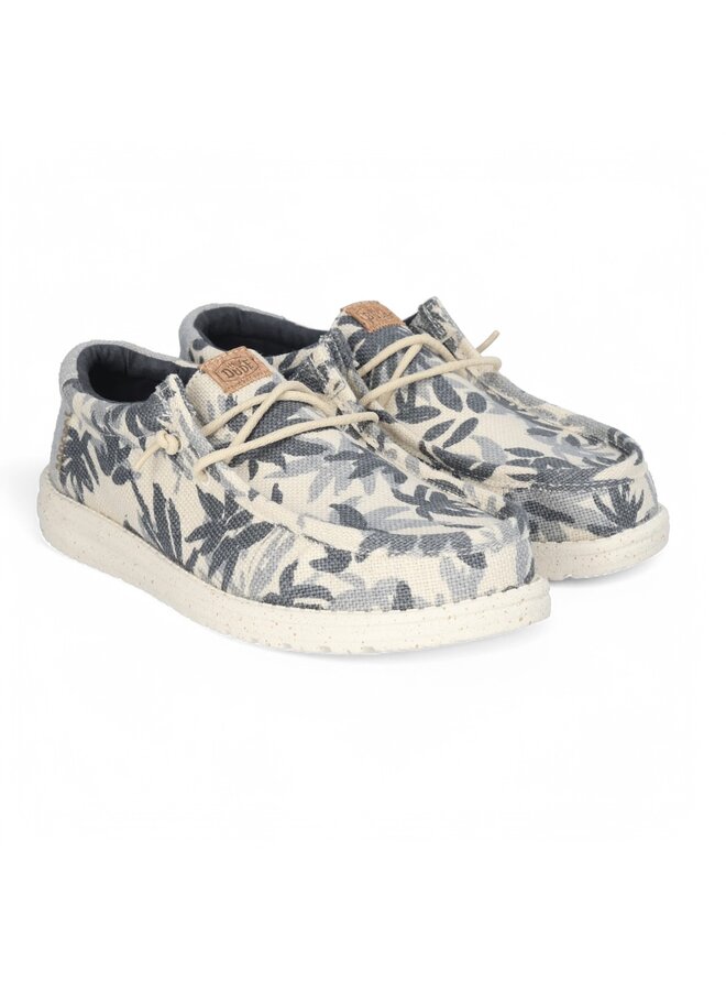 HEYDUDE Wally Palm Jute Egret/Cloud Blue