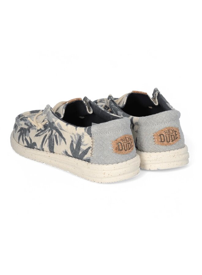 HEYDUDE Wally Palm Jute Egret/Cloud Blue