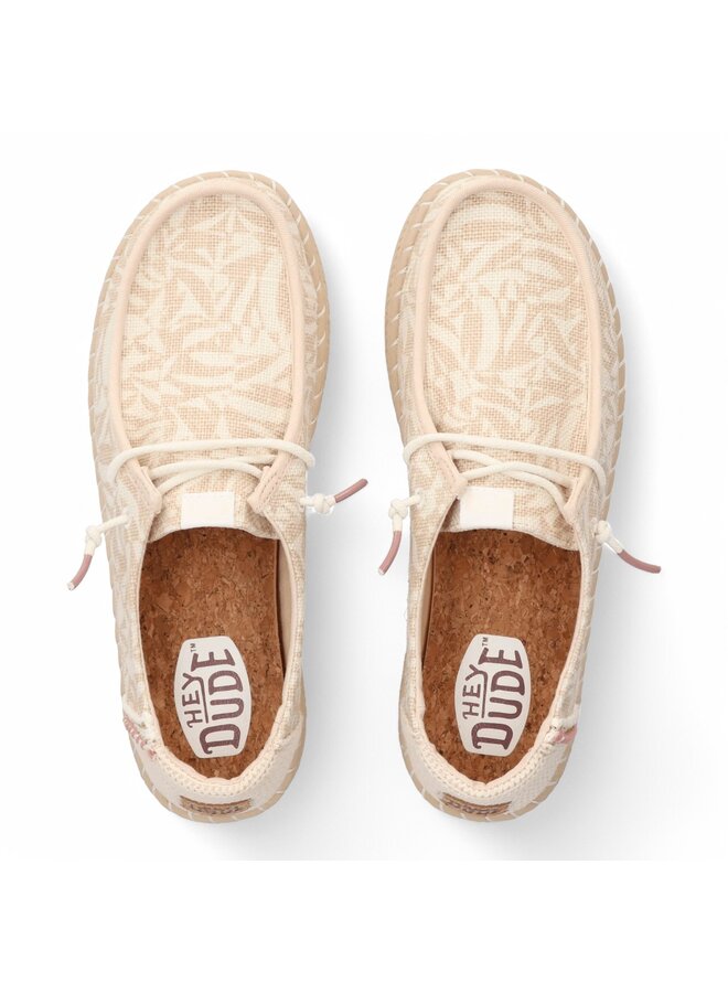 HEYDUDE Wendy Espadrille Retro Palm Pale Pink/White
