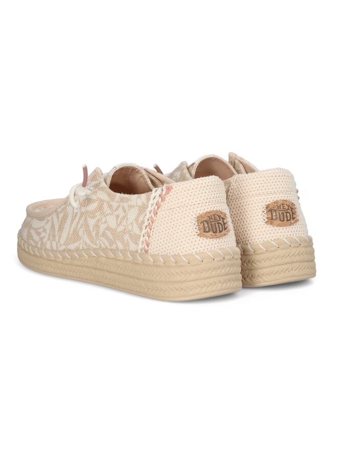 HEYDUDE Wendy Espadrille Retro Palm Pale Pink/White
