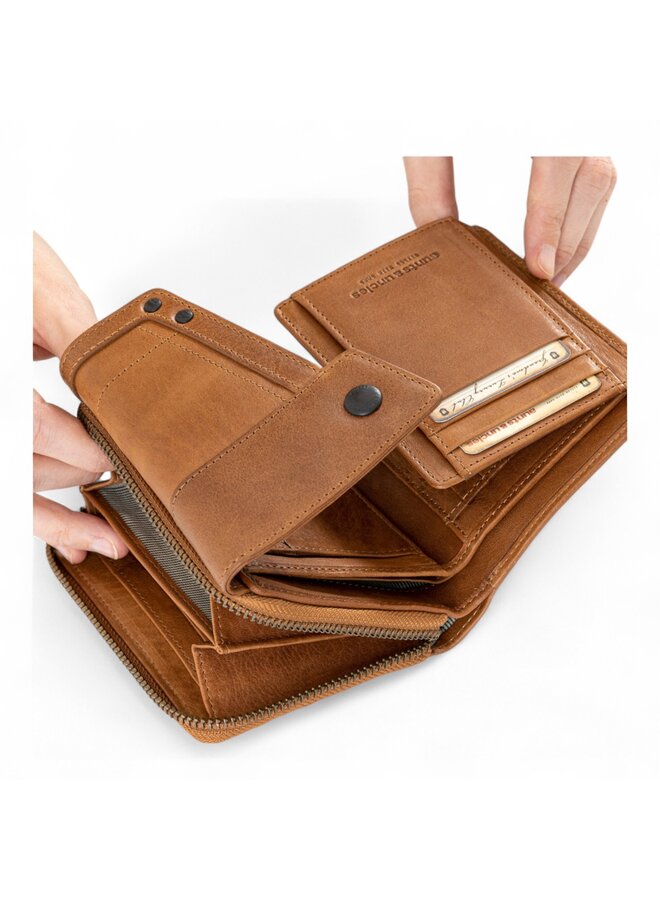 Aunts & Uncles 42204-1 Lotta zipper wallet caramel