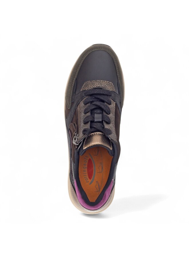 Gabor 76.878.63 Rollingsoft Foulard/Samt/Met. Schwarz/Choco/Berry