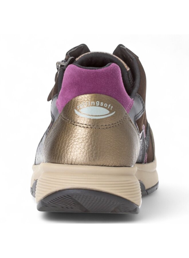 Gabor 76.878.63 Rollingsoft Foulard/Samt/Met. Schwarz/Choco/Berry