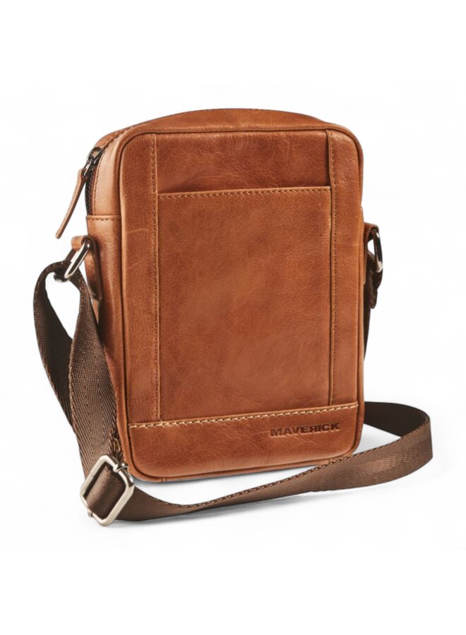 Maverick MAV-RG-817-25 ROUGH GEAR lederen schoudertas XS - cognac
