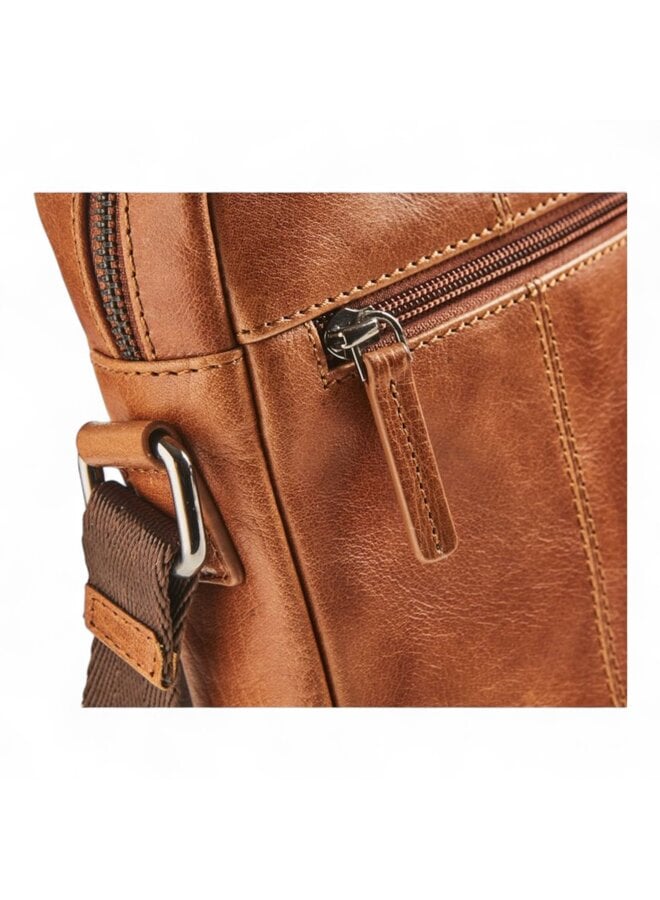 Maverick MAV-RG-817-25 ROUGH GEAR lederen schoudertas XS - cognac