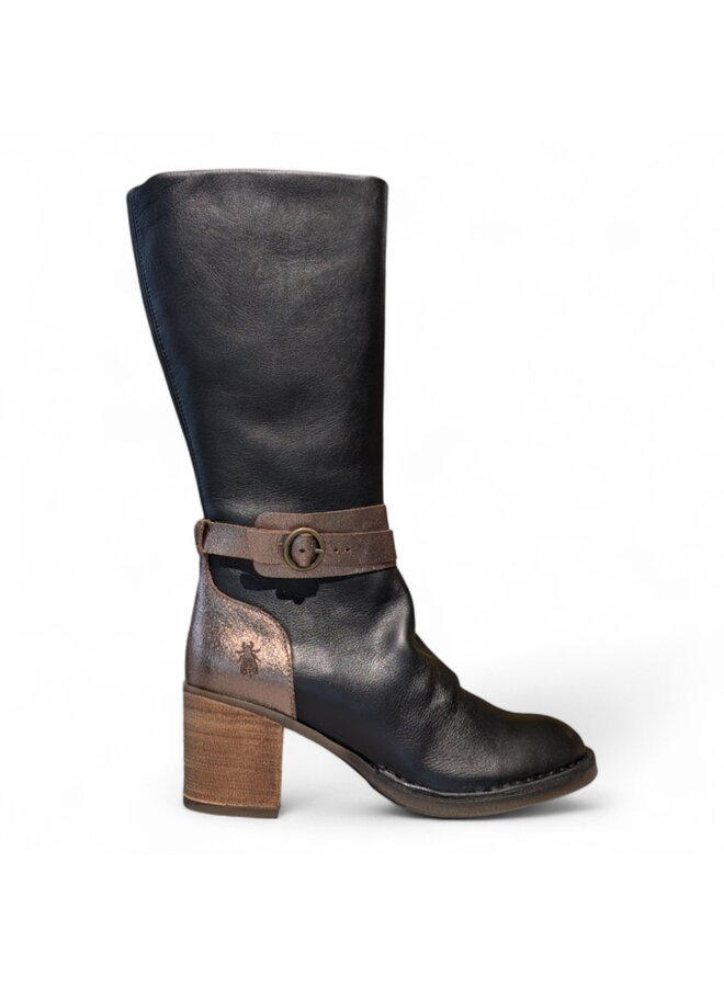 Fly London P211165003 Velvet/Valley-Black/Dk Gold