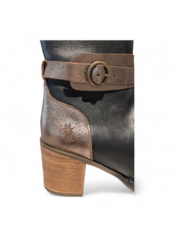 Fly London P211165003 Velvet/Valley-Black/Dk Gold