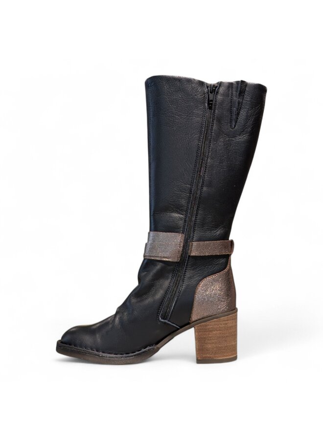 Fly London P211165003 Velvet/Valley-Black/Dk Gold