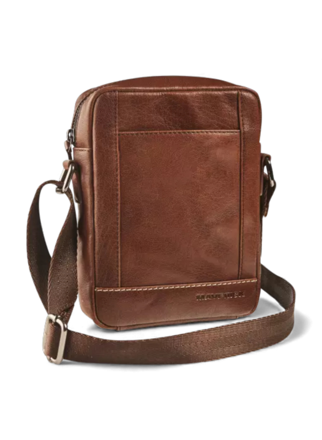 Maverick MAV-RG-817-03ROUGH GEAR lederen schoudertas XS - Brown