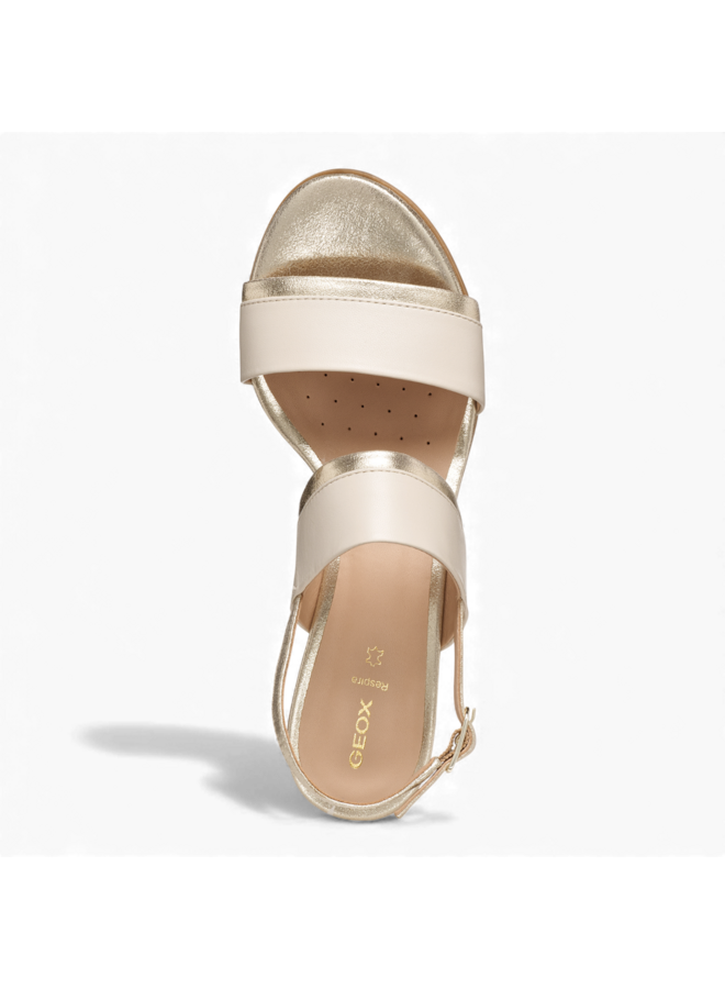 Geox D65RXB Aurely Papyrus LT Gold Sandals Woman