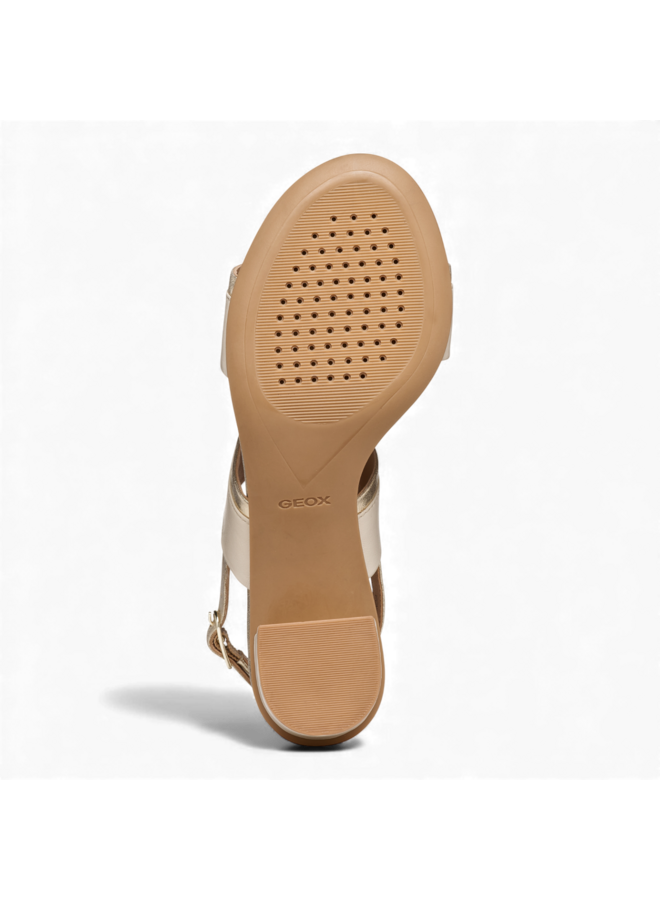 Geox D65RXB Aurely Papyrus LT Gold Sandals Woman