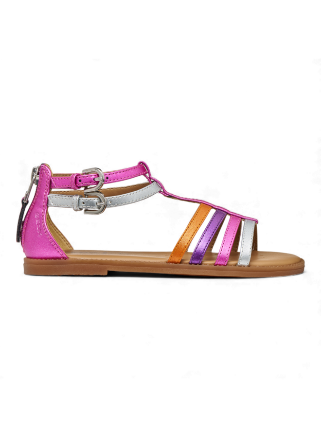 Geox J7235D Sandal Karly Girl Fuchsia Silver