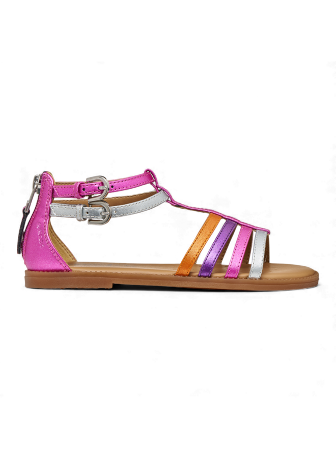 Geox J7235D Sandal Karly Girl Fuchsia Silver