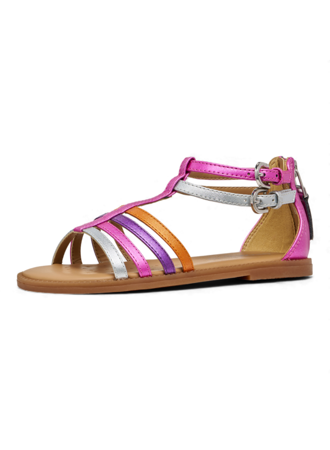 Geox J7235D Sandal Karly Girl Fuchsia Silver