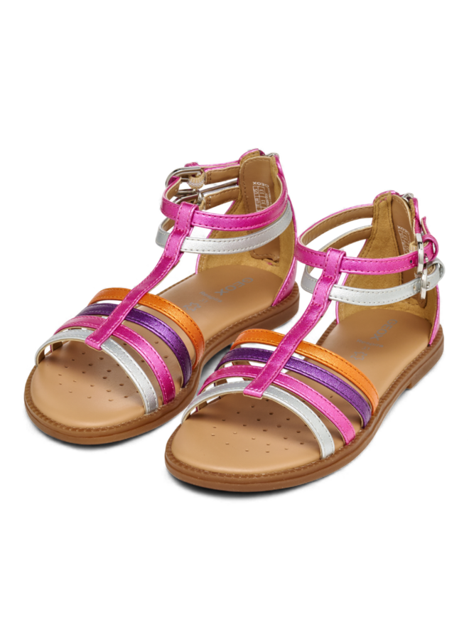 Geox J7235D Sandal Karly Girl Fuchsia Silver