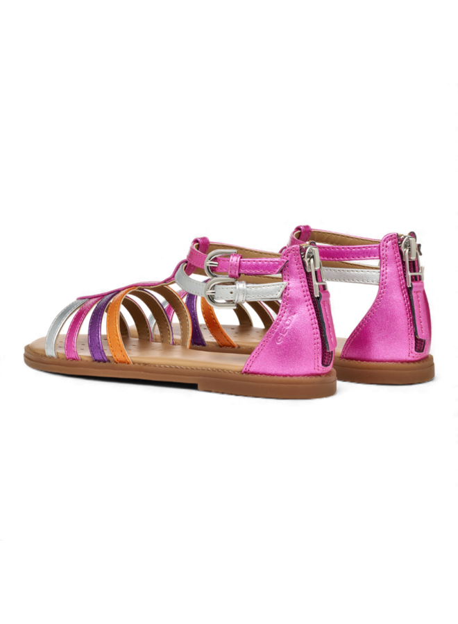 Geox J7235D Sandal Karly Girl Fuchsia Silver