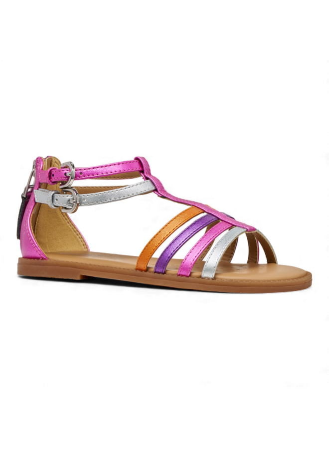 Geox J7235D Sandal Karly Girl Fuchsia Silver